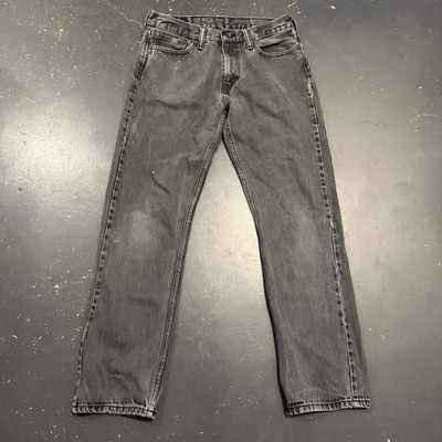 Levis 504 Jeans Mens 31x32 (30x29) Black Denim Straight Leg Pants Y2K