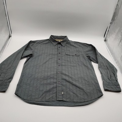Planet Earth Mens XL Gray Textured Stripe Long Sleeve Button Down Shirt 35370