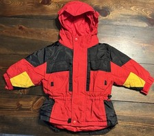 Toddler boys 18 Months Winter Coat Red EUC with Hood Zip Up