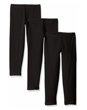 Girls Legging 3 Pack Hanes Tag Free Cottony soft Stretch Black Navy White XS XL