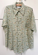 Vintage 70s Kmart Permanent Press Graphic Button Up Shirt XL