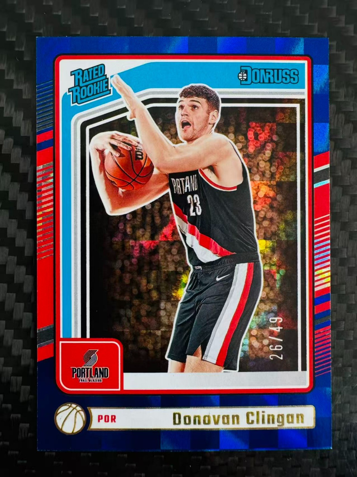 Donovan Clingan 2024-25 Panini Donruss Rated Rookie Checkerboard /49 RC #223