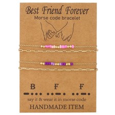 BFF Bracelets 2 Best Friend Friendship Matching Morse Code Pinky Promise Bracele