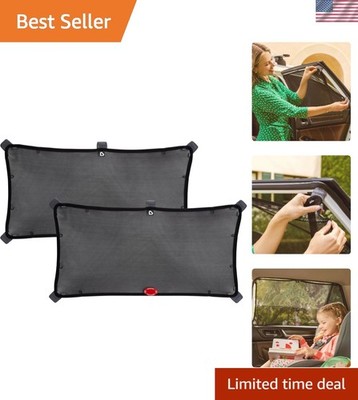 Brica 2 Pack Magnetic Sun Shade - Perfect Fit 34'' x 18'' for Large Windows