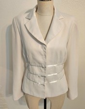 Studio I White Women's Blazer Suit Jacket Size 6