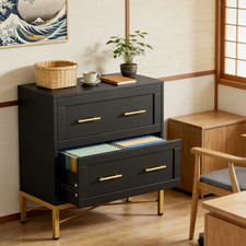 2-Drawer White Lateral File Cabinet Adjustable Rails Letter Legal A4