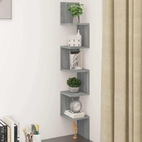 Wand-Eckregal Grau Sonoma 20X20X127,5 Cm Holzwerkstoff