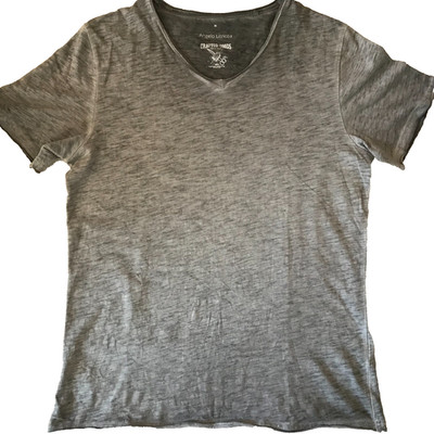 ANGELO LITRICO CRAFTED  GOODS  MEN'S  V- NECK GRAY T-SHIRT MEDIUM SLIM FIT