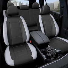 Premium Waterproof Car Seat Cover Full Set, Front and Rear Split Bench Grey
