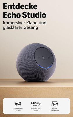 Echo Studio (Neueste Generation), Kompaktes Design, Mit Immersivem 3D-Audio Und 