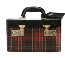 Patricia Nash Paradiso Leather Train Cosmetic Case-Tartan- NWT- Retail $295.95