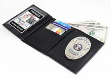 Badge Conceal Carry Badge Wallet Leather Officer Security Oval Shield US SELLER