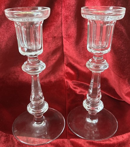 WATERFORD SINGLE CANDLE HOLDERS, Cut Lead Crystal, 8", Made in Ireland, 2PCS SET - Picture 2 of 13