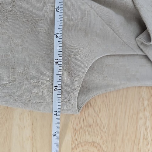 Antonio Melani Sheath Dress size 8 Light Tan Brown Stretch Linen Peplum Career - Picture 5 of 12