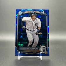 2025 Bowman Chrome Sapphire Justice Bigbie #BCP-215 1st Prospect Tigers