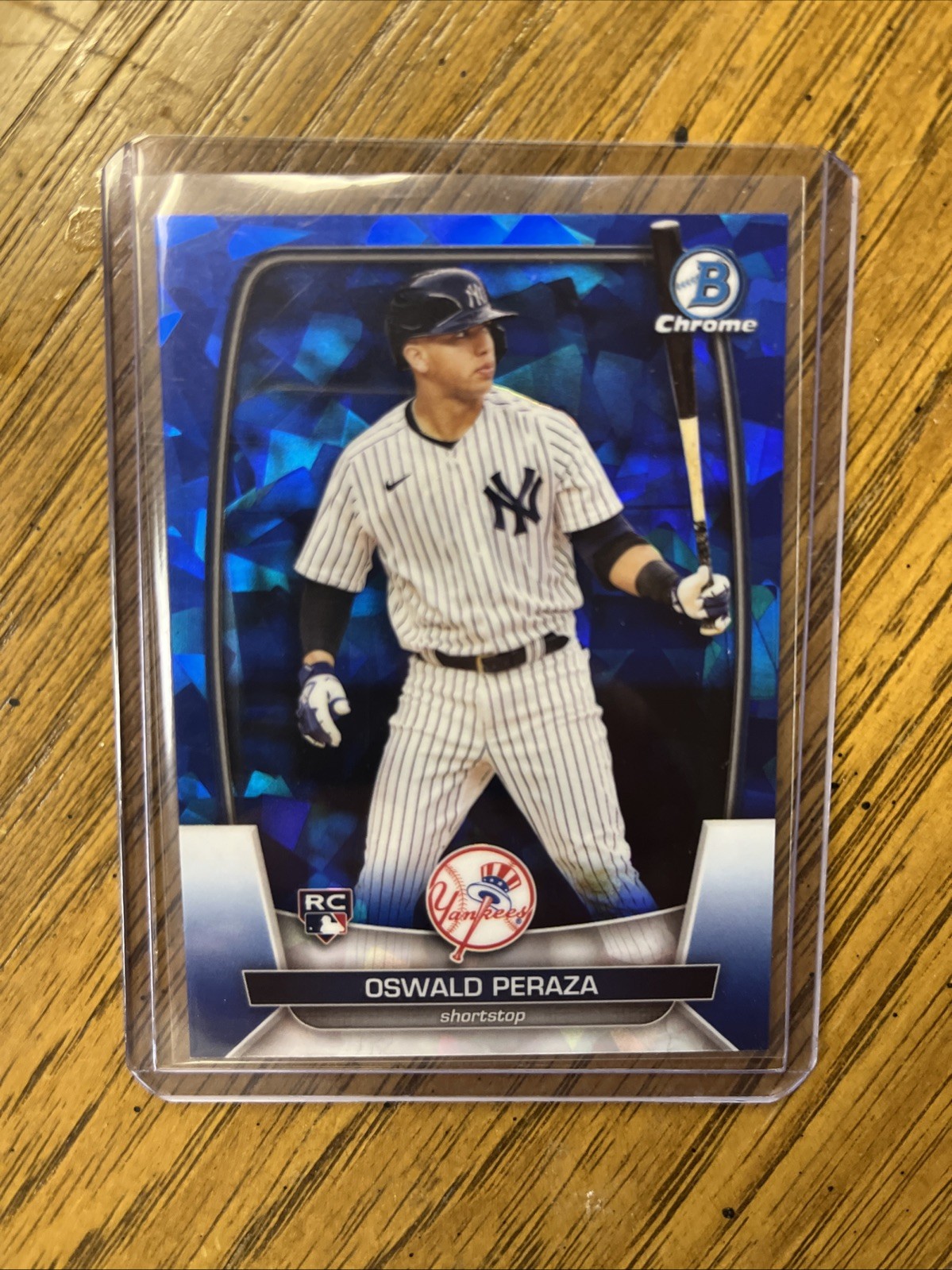 2023 Bowman Chrome Sapphire #44 Oswald Peraza RC Rookie Yankees