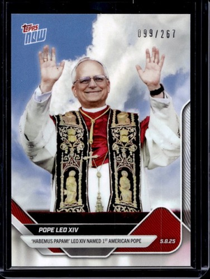 #ad 2025 Topps Now #POPE 1 Pope Leo XIV White Smoke Variation Card #ed 267 $599.99