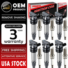 Oem 6 Ignition Coil Iridium Spark Plug For Volvo S60 S80 Xc60 Xc70 Xc90 Uf594
