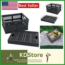 16L Foldable Plastic Storage Crates Grey Stackable Space-Saving Tote Boxes ...