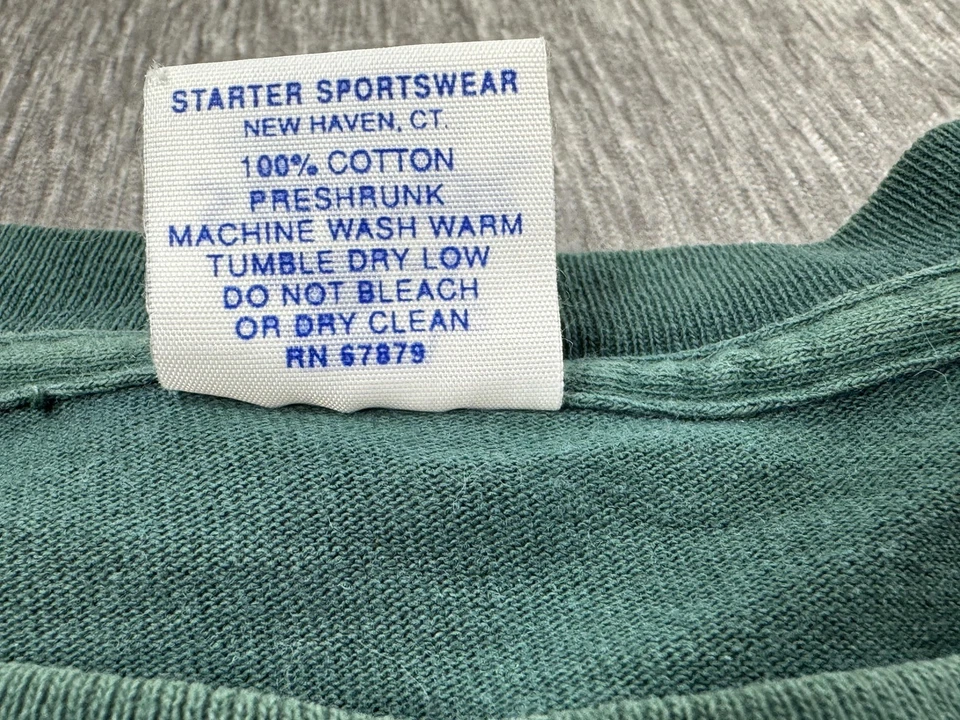 Vintage Miami Hurricanes Shirt Mens XL Green Starter Sebastian Smoking Football - Image 4 of 4