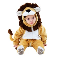 Newborn Baby Lion Costume Kigurumi Cartoon Animal Romper Infant Toddler Jumpsuit
