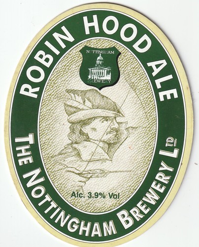 GEBRAUCHTER PUMPENCLIP VORNE - NOTTINGHAM BRAUEREI - ROBIN HOOD ALE