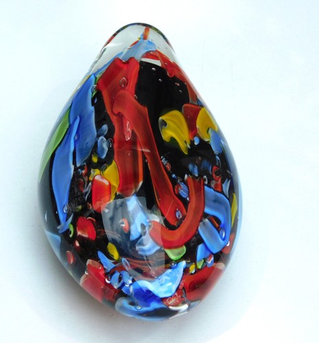 Vintage Art Glass Paperweight Oblong Oval Shape Multicoloured Home Decor - Picture 2 of 9