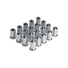 33mm Chrome Plastic ABS Lug Nut Covers Bullet Flanged Push-on Nut Pack of 20