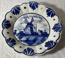 Vintage Delft Blue Handpainted Mini Wall Plate 4”