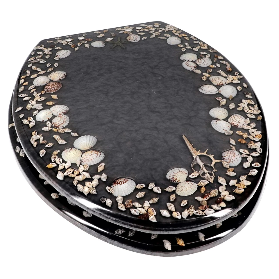 Home+Solutions Deluxe Resin Maui Decorative Elongated Toilet Seat - Coastal D... - Image 2 of 4