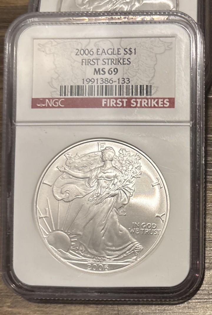 2006 American Silver Eagle Coin - NGC MS69 1 oz Silver Coin First