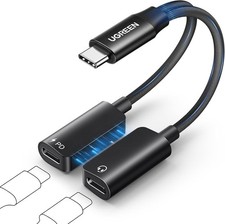 Magnetic USB C Splitter 1 in 2 Out Dual USB C Headphone and Charger Type C