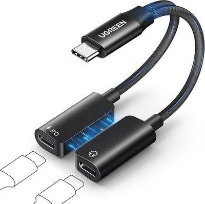Magnetic USB C Splitter 1 in 2 Out Dual USB C Headphone and Charger Type C