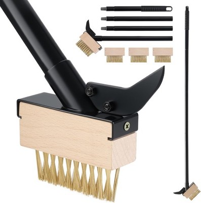 Weed Moss Remover Brush with Long Handle(50IN), Crack Weeder Moss Removal Tool w