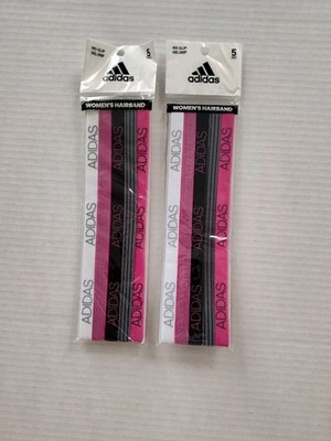 Adidas Womens 5pk Creator Hairbands Grey White/Black/Shock Pink (2 Packs Of 5)