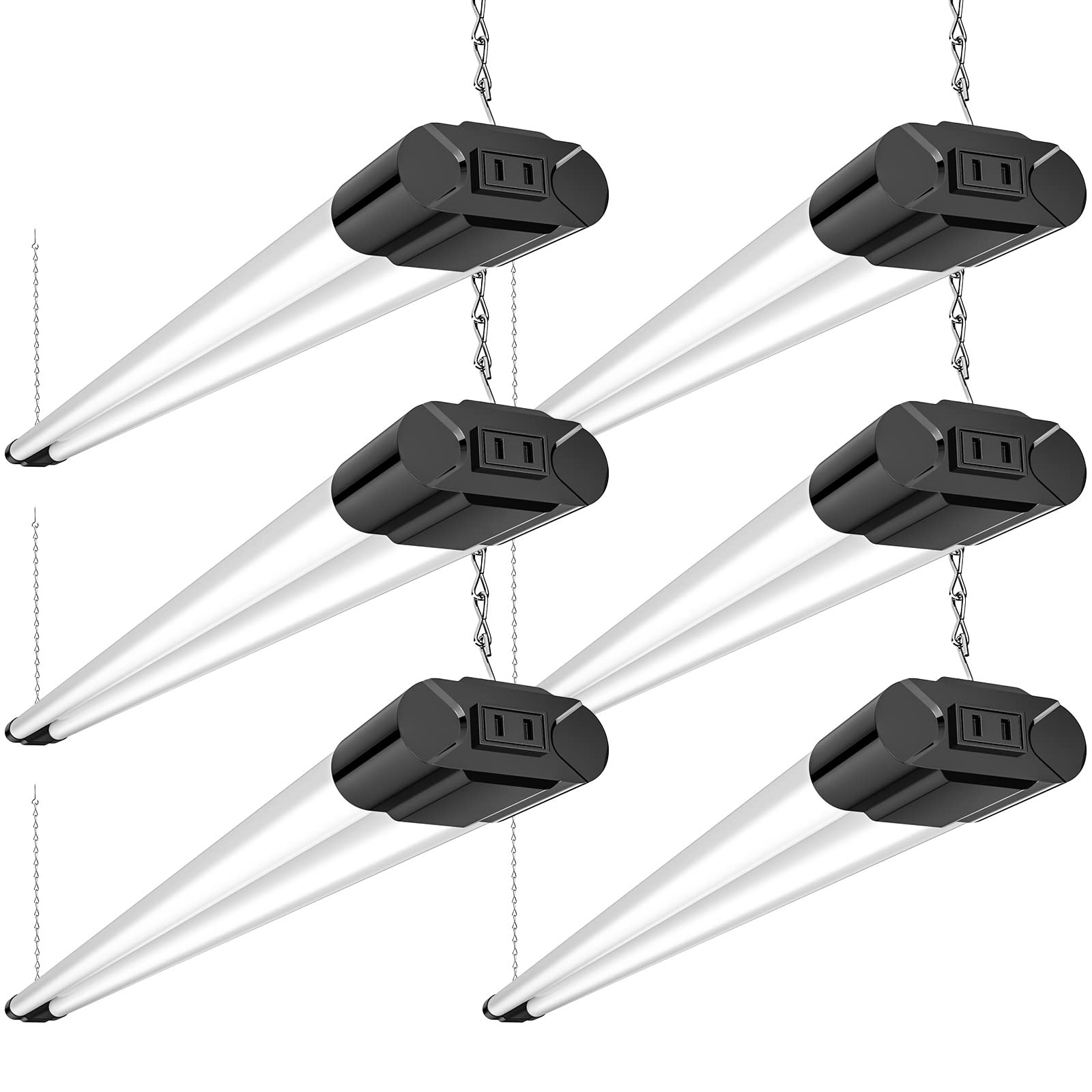 6 Pack Linkable LED Utility Light, 4400 LM, 6500K Cool Daylight, 4 FT, 48 Inc...
