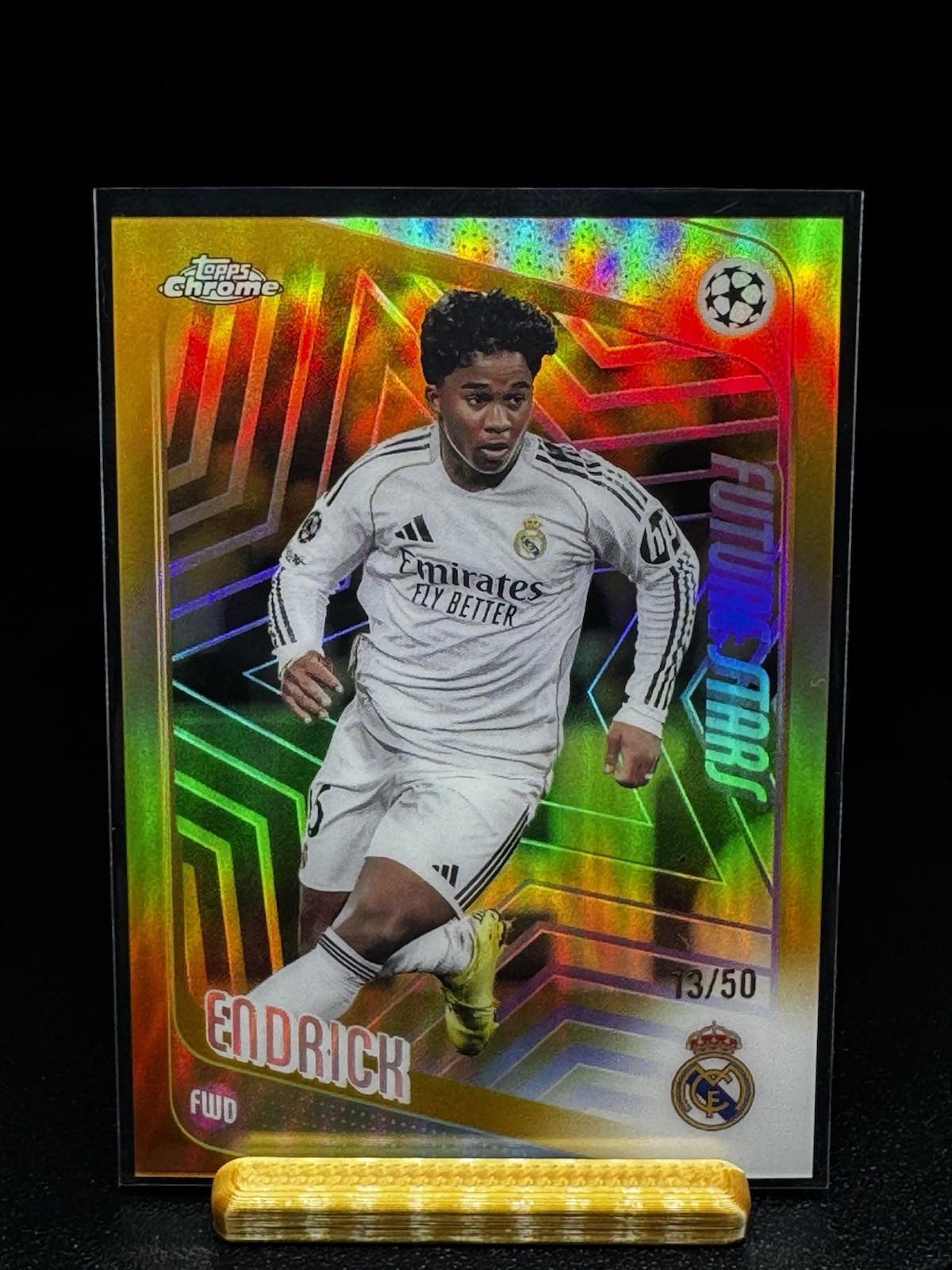 2026 Topps Chrome UEFA UCC Endrick RC Rookie Future Stars Gold Refractor /50