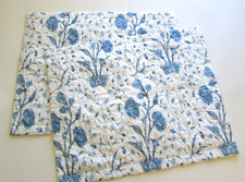MATOUK Schumacher Blue  White KHILANA Floral Cotton Quilted Standard Shams 2