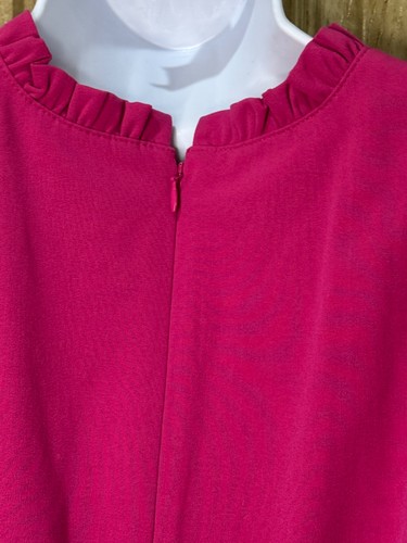 J Crew size 10 dress in pink Fuchsia lined Work Career Ruffle - Picture 3 of 10