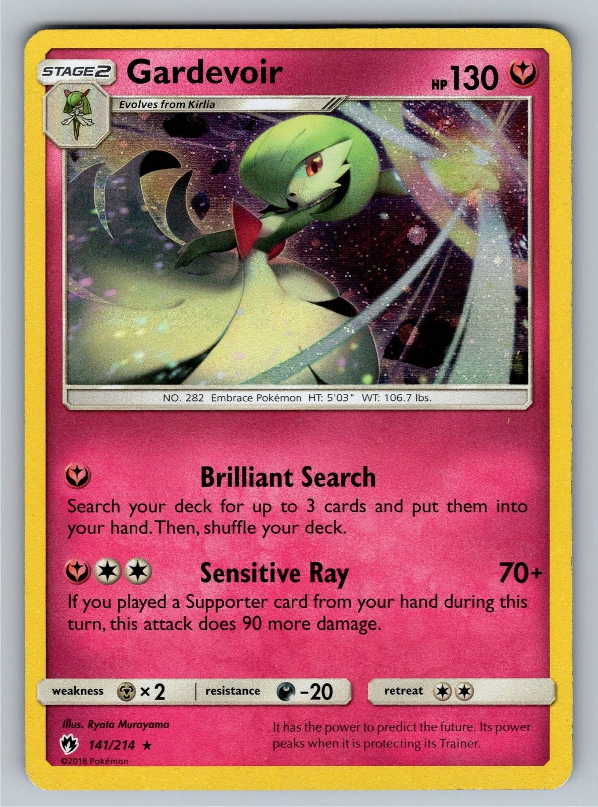 Gardevoir 141/214 Holo Rare Lost Thunder Pokemon Lightly Played