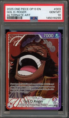 One Piece CCG Gol.D.Roger Alternate Art OP13-003 PSA 10 Gem Mint