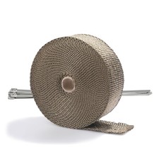ARTR 2" x 50' Titanium Exhaust Header Heat Wrap 1 Roll with 10PCS 11.8 Inch S...