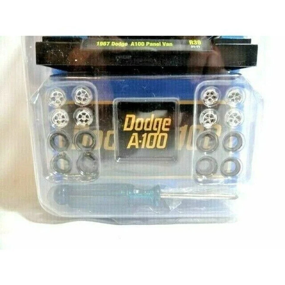 M2 1967 Azul Dodge A100 Painel Van Diecast Carro Modelo Kit Aro Conjuntos Brinquedo Presente NOVO - Imagem 3 de 4
