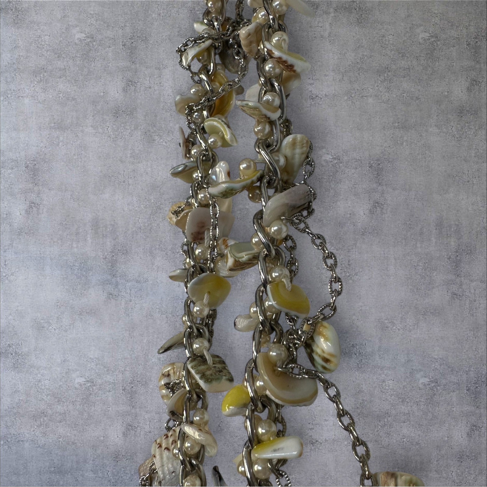 Express 36" Shell Statement Necklace Multi Strand… - image 6