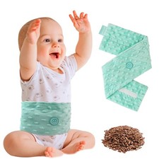 Colic and Gas Relief for Newborns and Infants, Flaxseed Heated Tummy Wrap, Ba...