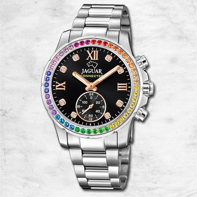 Jaguar Damenuhr Edelstahl silber Jaguar Connected Armbanduhr UJ980/5