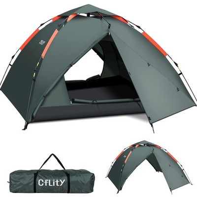 Camping Zelt, 3 Personen Instant Pop Up Wurfzelt  DREI Schicht Automatische K...