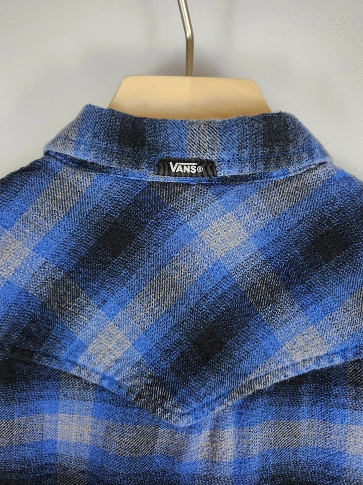 furgonetas niños franela cuadros azul talla pequeña Foto 4 de 4