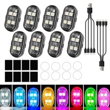 8PCS Wireless Led Strobe Lights for Car, USB Type C Rechargeable Flashing