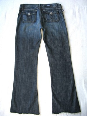 Rock & Republic Scorpion Bootcut Flap Jeans Women Sz 30 Dark Blue DIstressed L30
